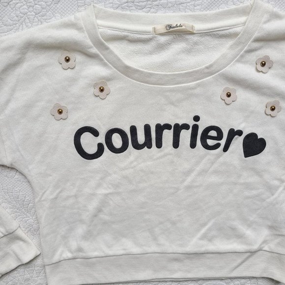 Vintage LizLisa Tralala White Cropped Mini Sweatshirt - Picture 4 of 4